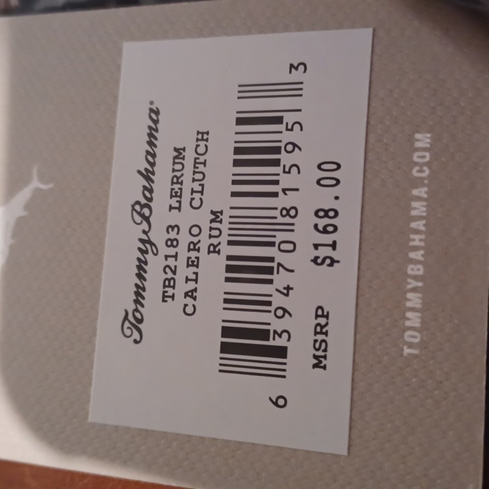 Tommy Bahama Lerum Clutch Crossbody Leather Handbag Cognac NWT - Picture 2 of 11